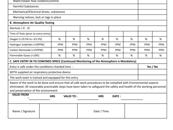 Air Monitoring Checklist – Company A