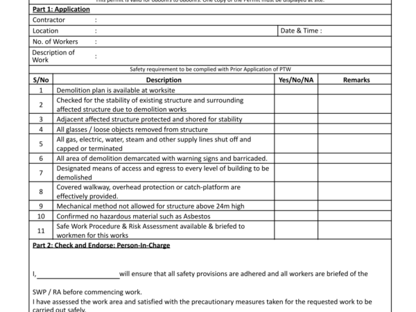 Demolition Checklist – Company A