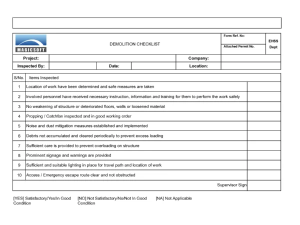 Demolition Checklist – Company C