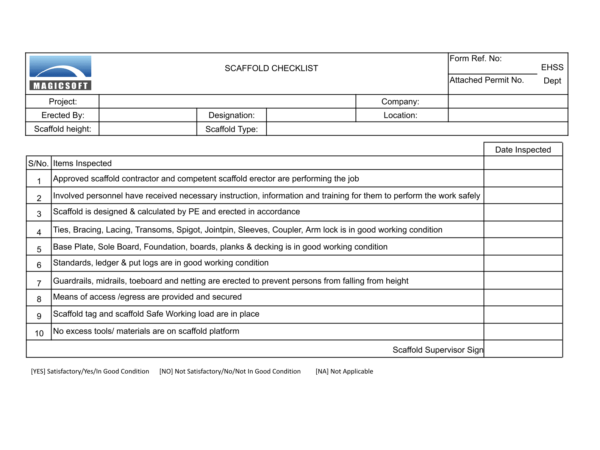 Scaffold Checklist