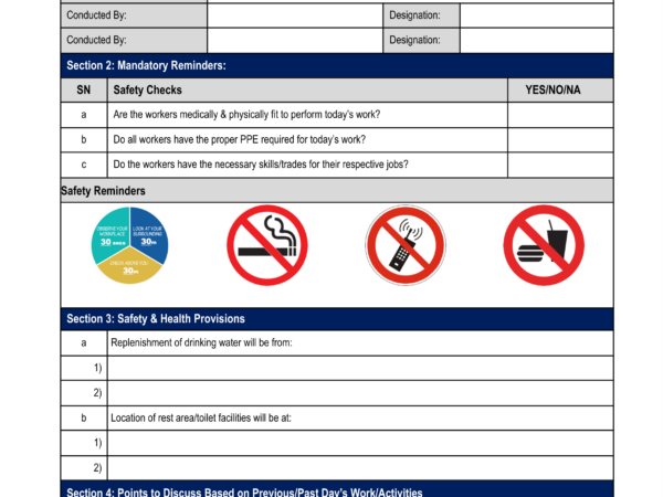 Toolbox Meeting – Company A