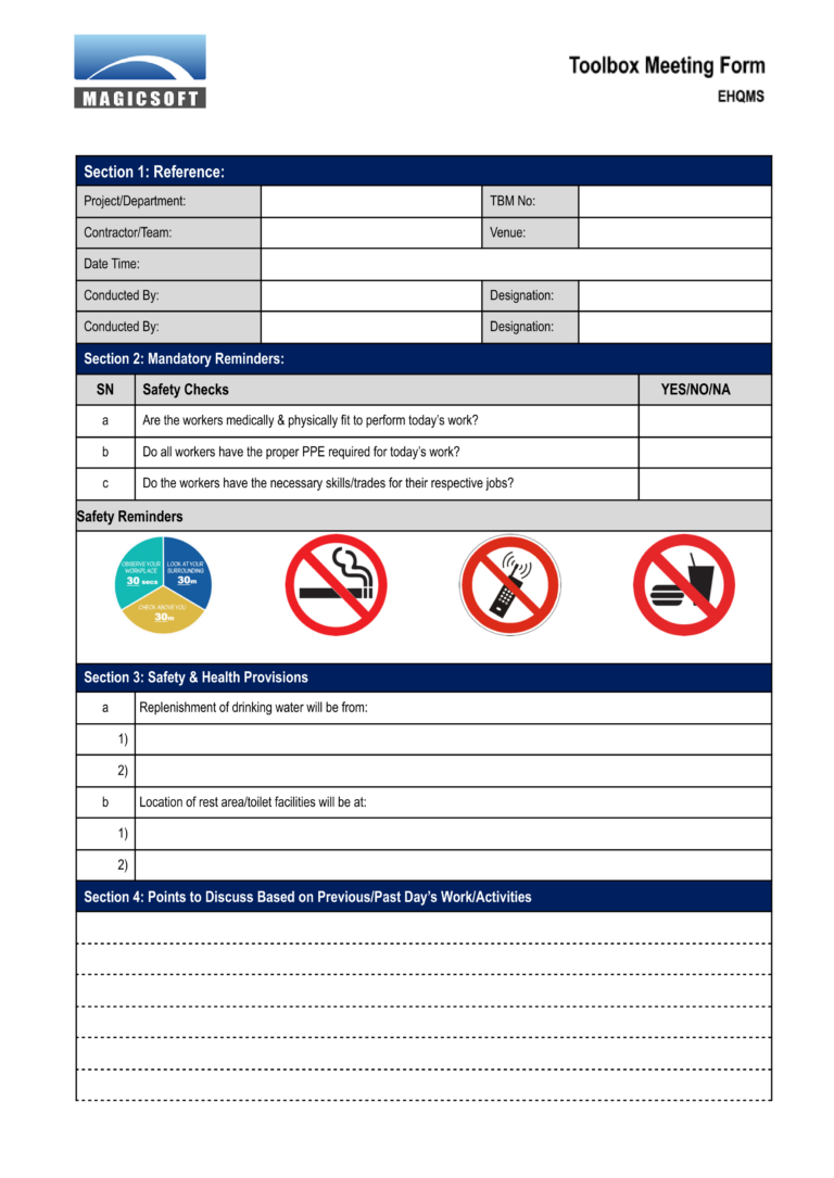 Toolbox Meeting – Company A