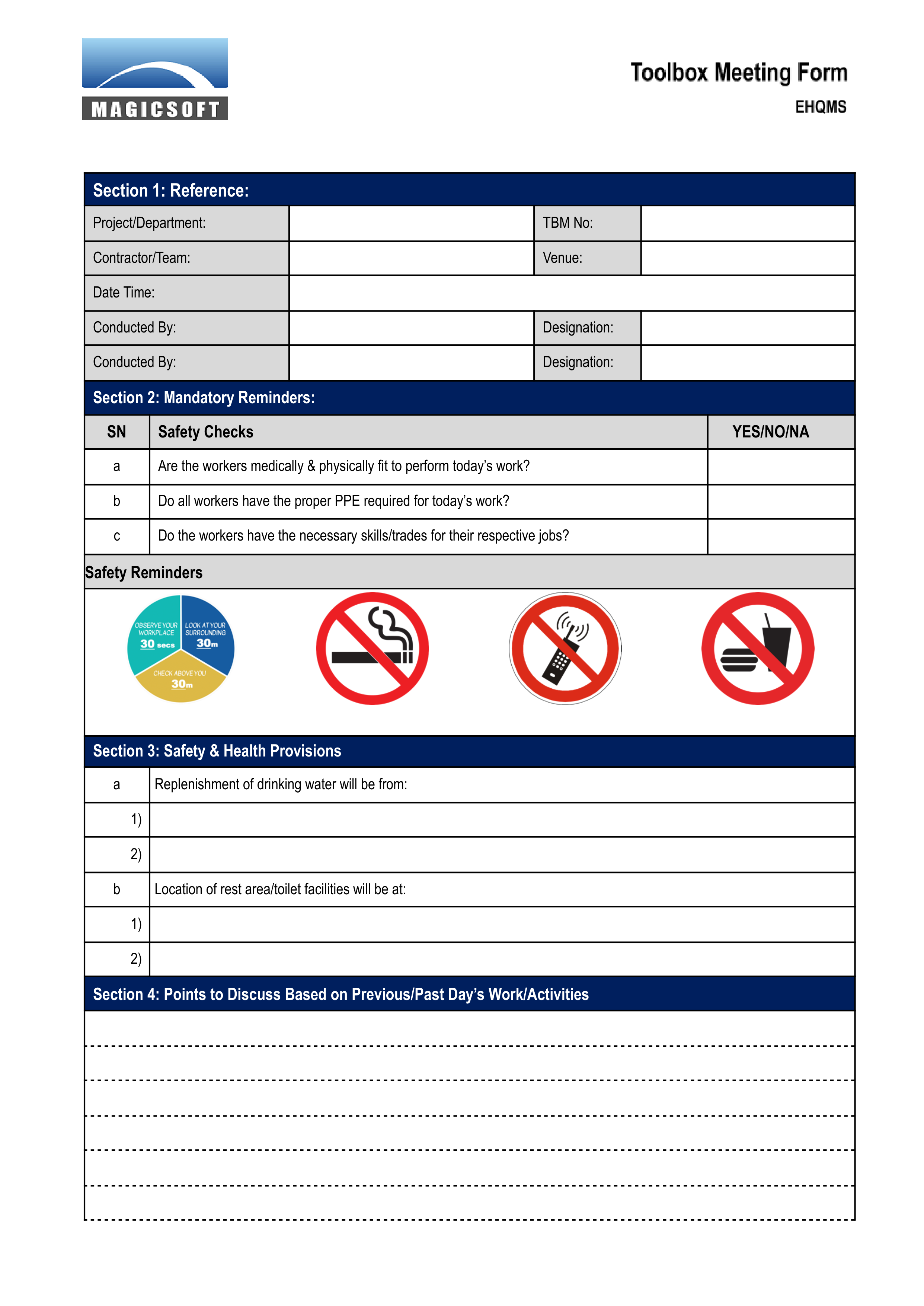 Toolbox Meeting – Company A