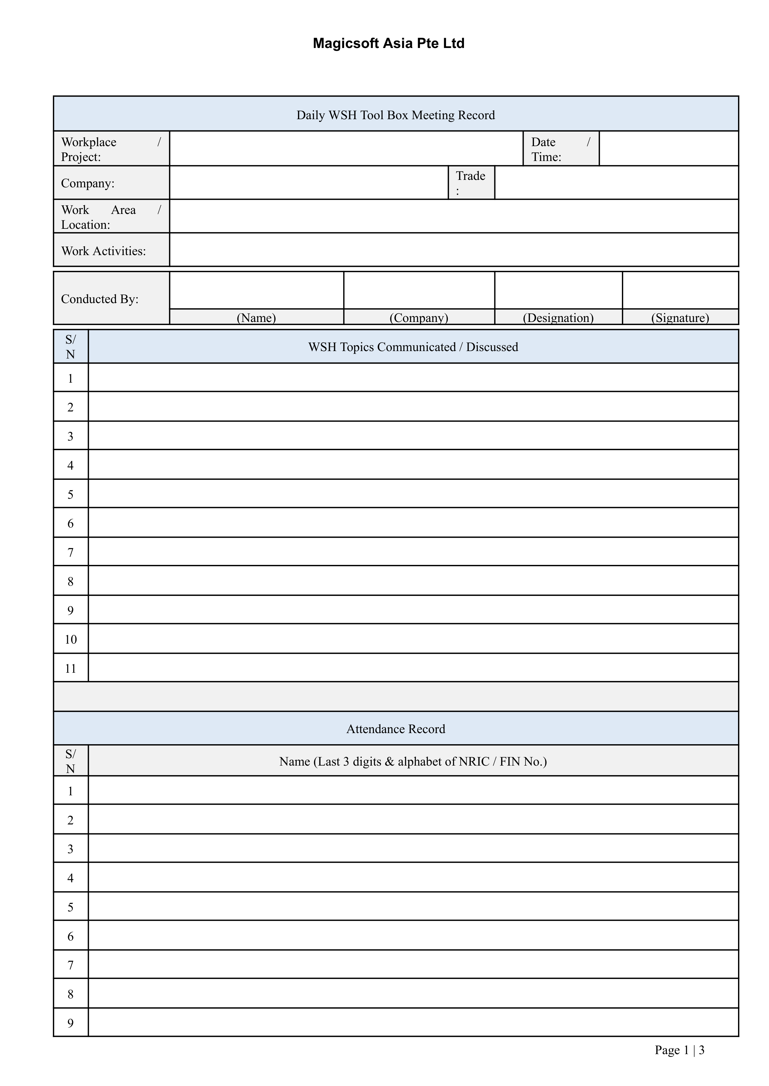 Toolbox Meeting – Company C