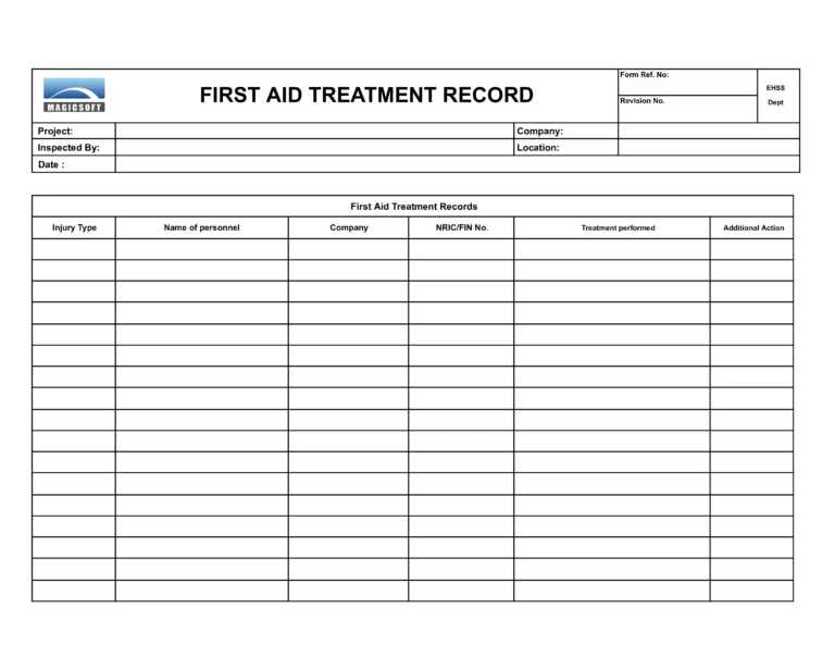 First Aid Treatment Records